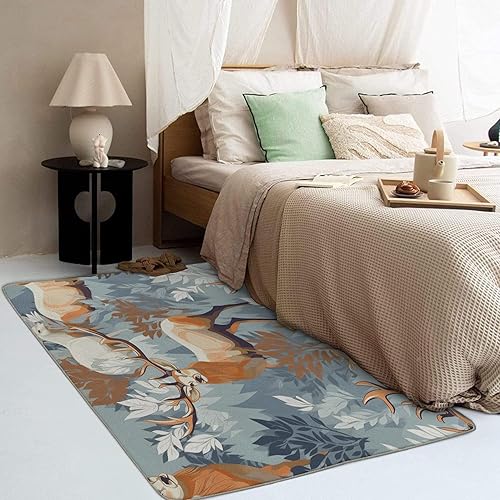 Miniatura 9 de Alfombras de ciervo para dormitorio, alfombra de ciervo y decoración del hogar, alfombra de 2 x 3 pies, alfombras de animales del bosque para