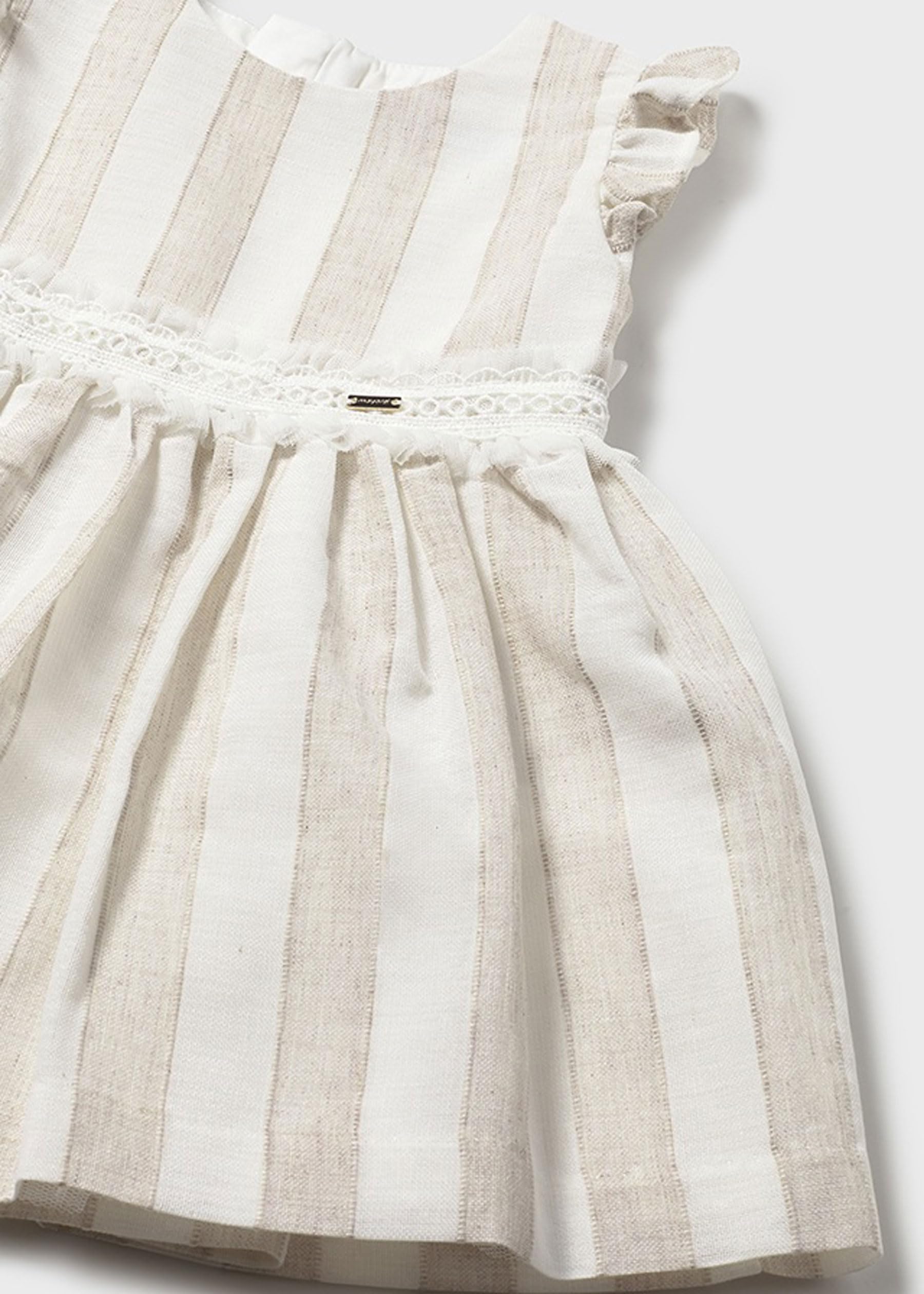 Mayoral Vestido Rayas fajin para bebé niña Avellana