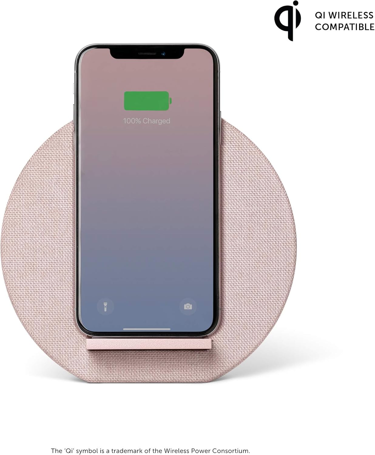 Native Union Dock Wireless Charger Stand - High Speed [Qi Certified] 10W Versatile Fast Wireless Charging Stand - Compatible with iPhone 11/11 Pro/11 Pro Max (Rose)