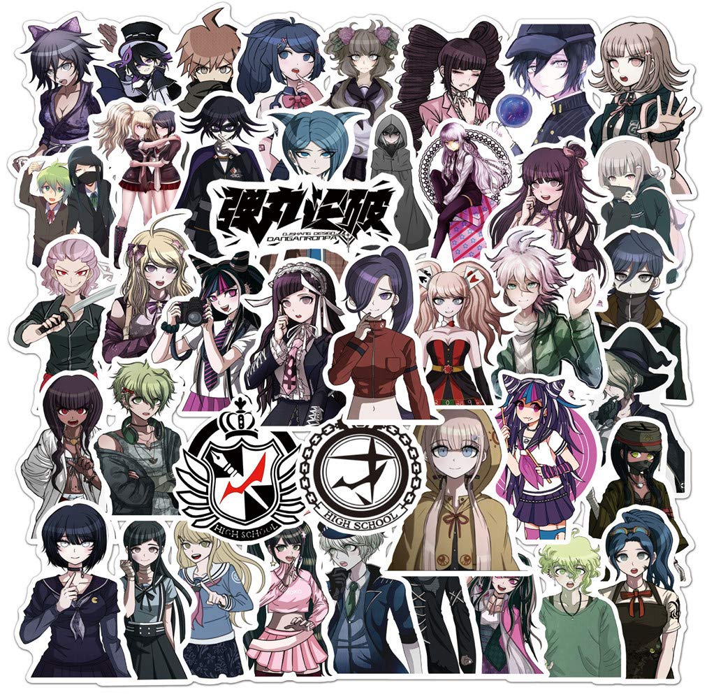 Danganronpa Sticker Pack 50pcs, Vinyl Sticker for Water Bottles Laptop Skateboard Notebook, Gift for Adults Kids Teens