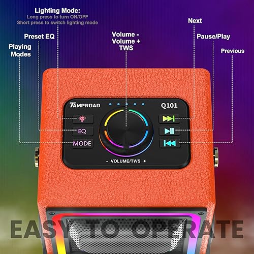 Miniatura 6 de Altavoz Bluetooth, altavoces inalámbricos de 120 W de potencia máxima Boombox con graves profundos, subwoofer de sonido estéreo portátil con