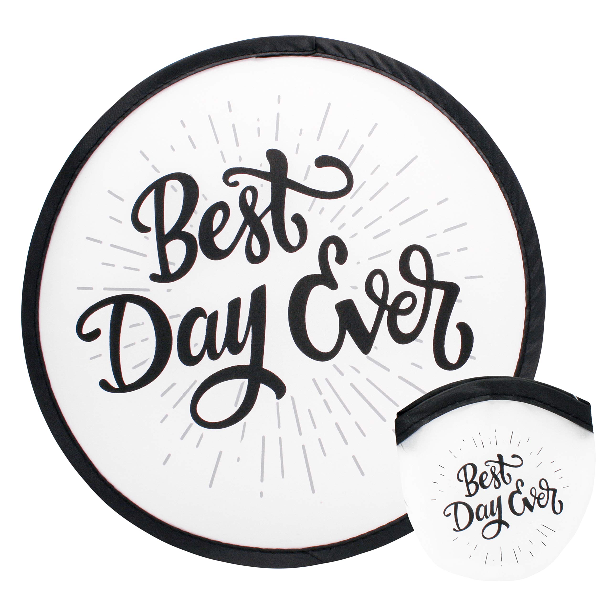 Church Fans - Church Foldable Hand Fan - Modern Style Hand Fans for Church Services - Best Day Ever - Pack of 6