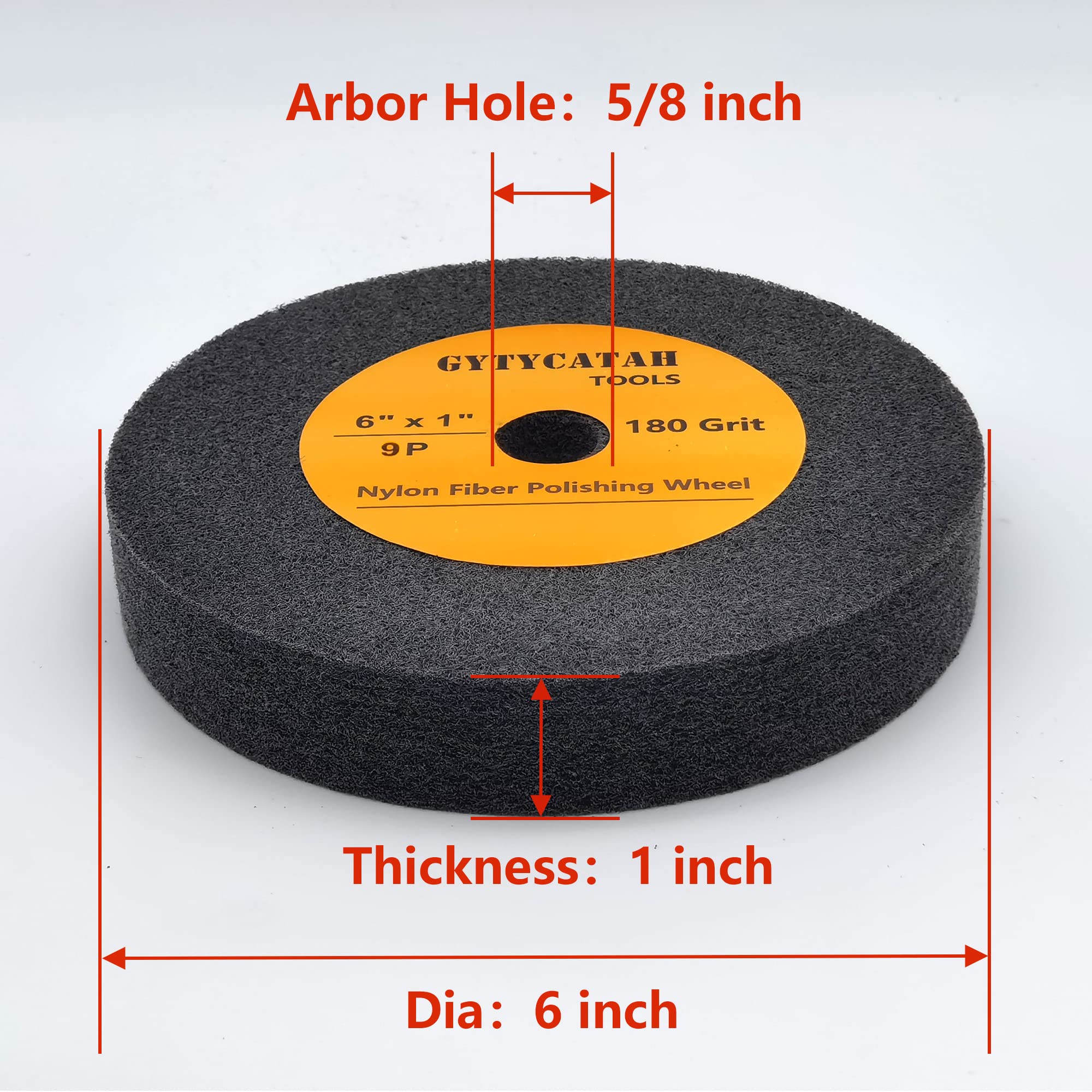 GYTYCATAH Deburring Wheel, Nylon Fiber Polishing Wheels, Abrasive Silicon Carbide Bench Buffing Grinder Wheel, Dia 6