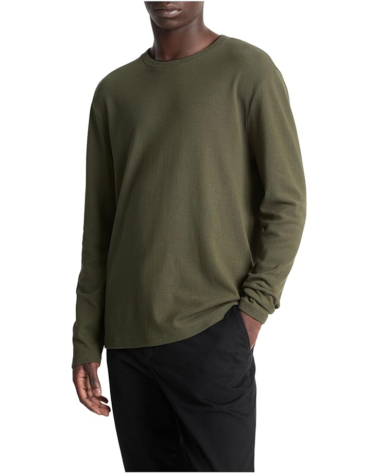 Vince Microwaffle Double Collar Long Sleeve Crew - Main View