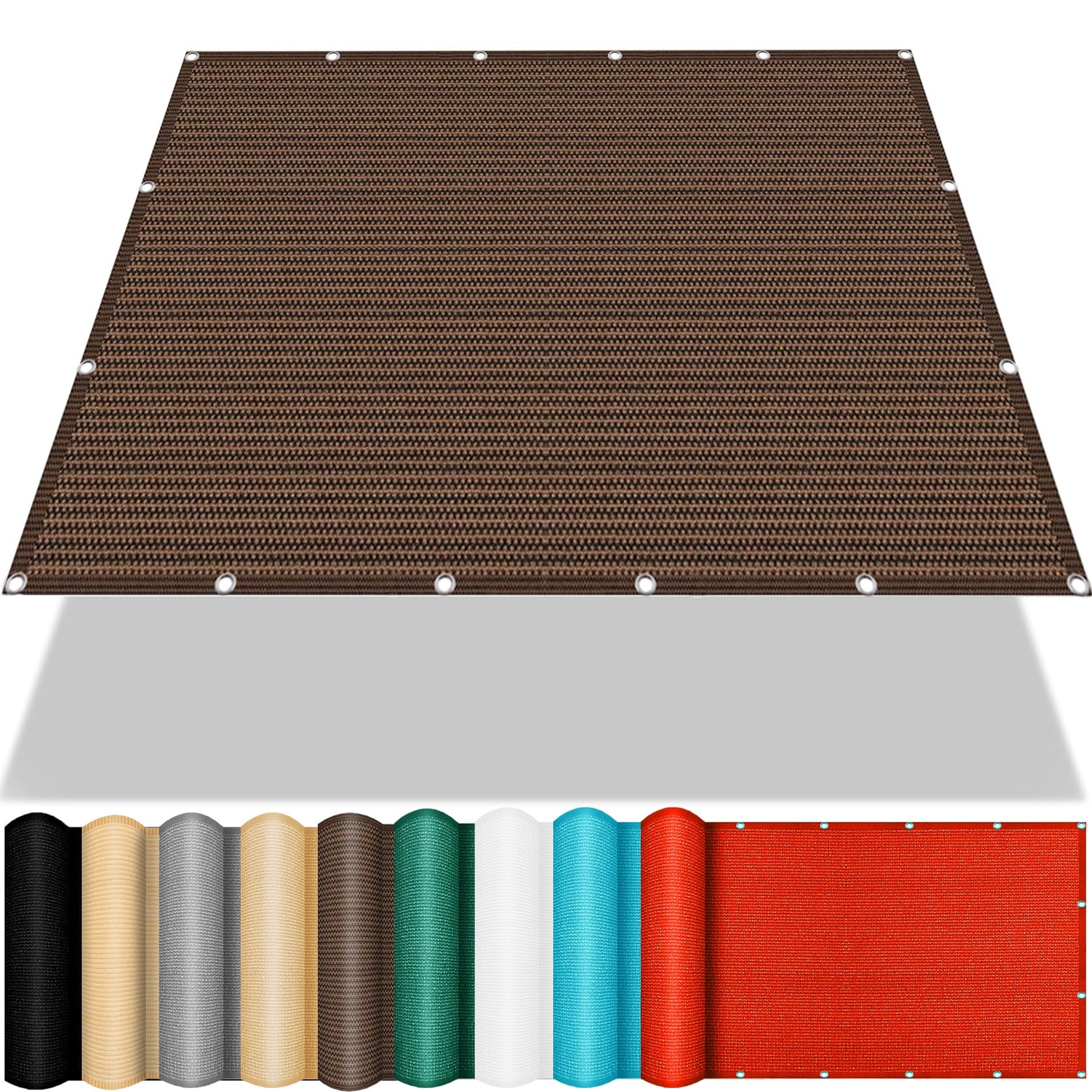 Voile d'ombrage contre la chaleur sur balcon brise-vue marron respirant en HDPE