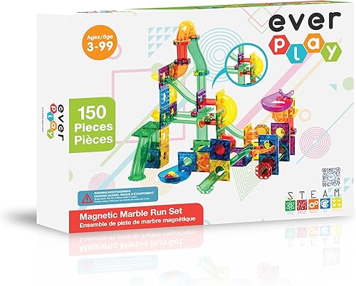 Miniatura 7 de EverPlay 150 piezas de juguetes magnéticos de construcción con diseño de mármol, bloques de construcción de azulejos magnéticos, juego educativo