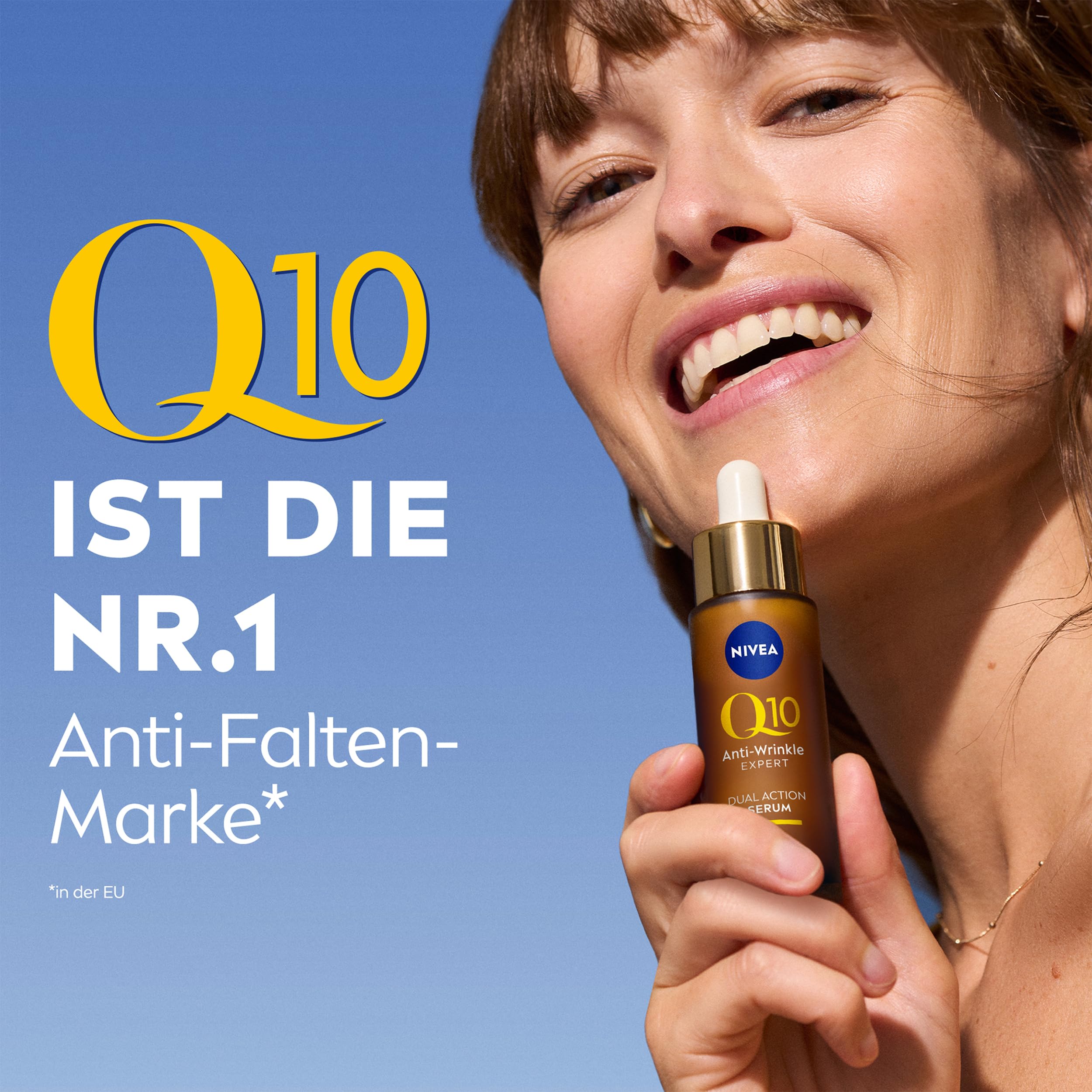 NIVEA Q10 Anti-Falten Power Gesichtspflege Set, Geschenkset mit Tagescreme (50 ml), Nachtcreme (50 ml) und Dual Action Serum (30 ml), Anti-Age Pflegeset