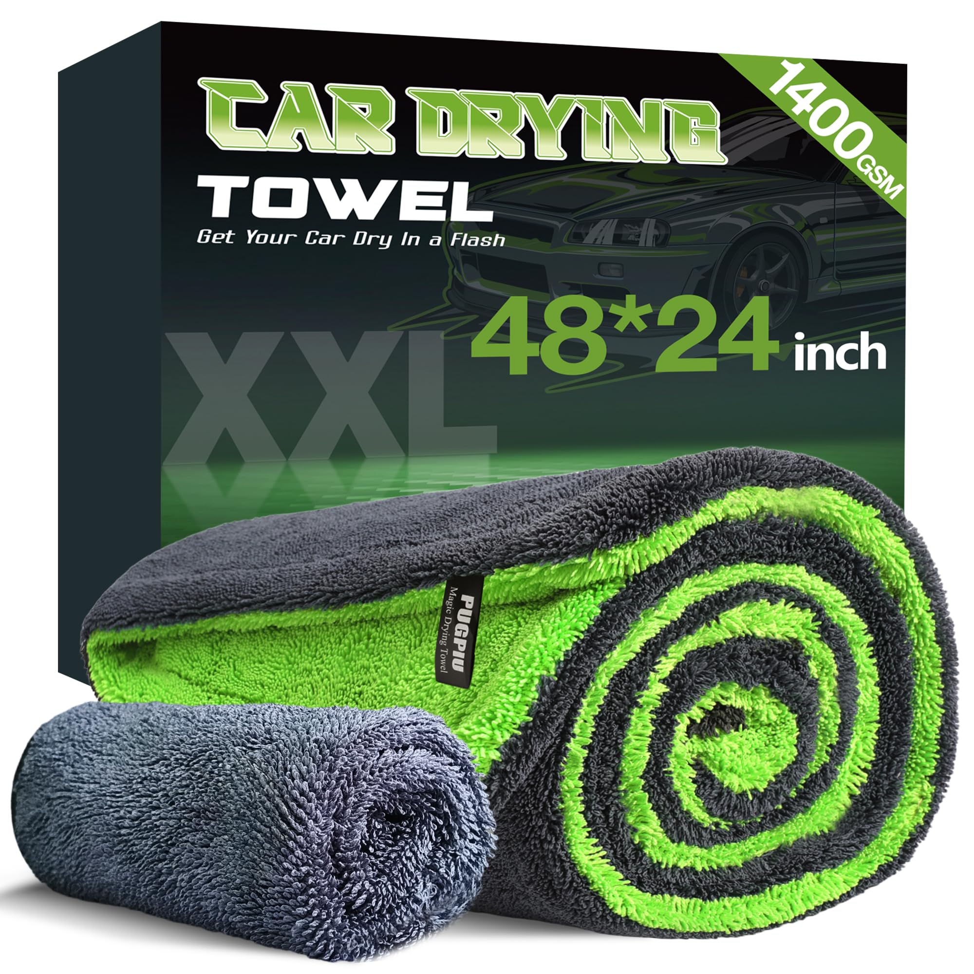 PUGPIU Microfiber Car Drying Towel Extra Large Super