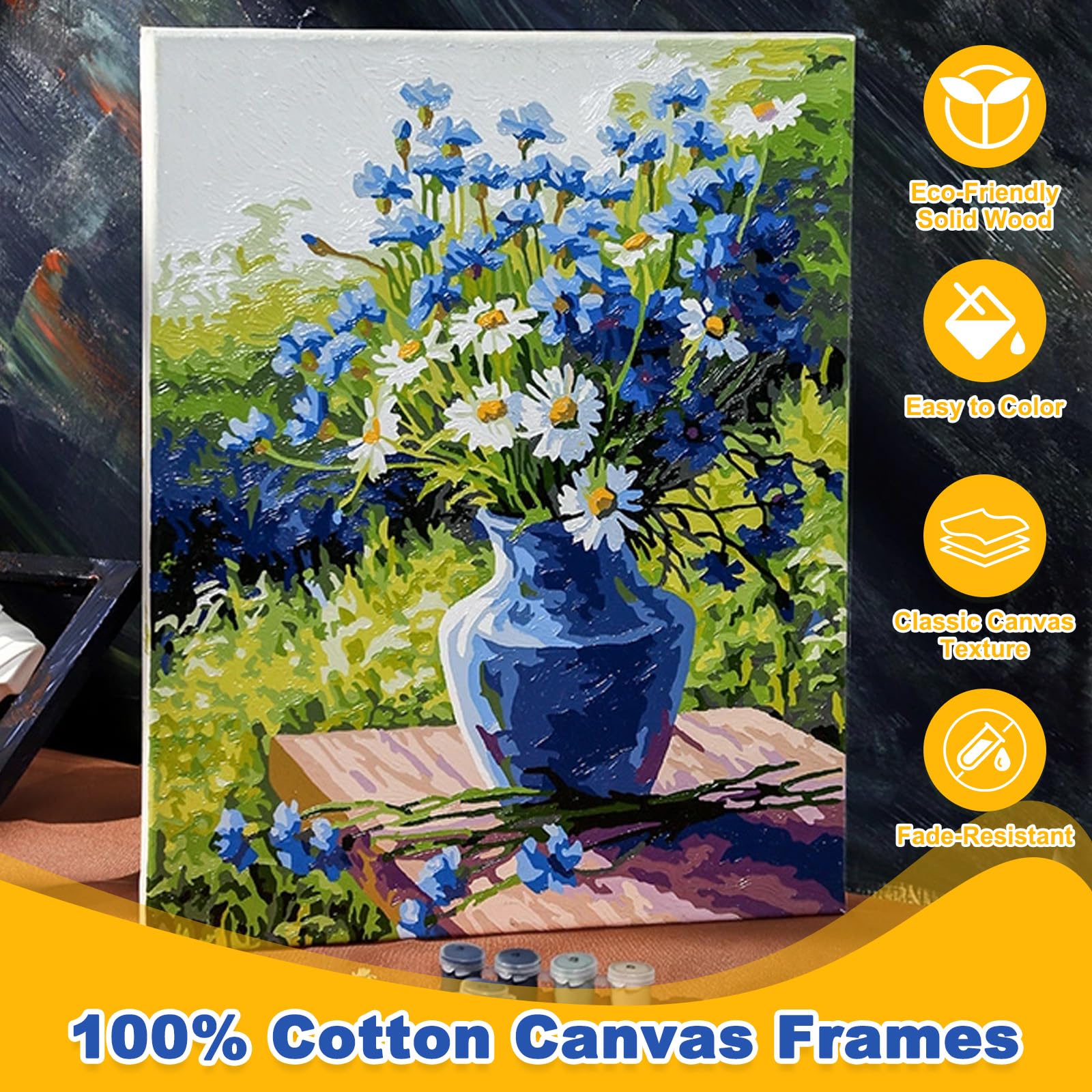 Lienzo de 5 Piezas, Lienzo Blanco Lienzos para Pintar 17mm Grosor 40x50cm, Lienzos Acrílicas Bastidores Lona Pintura Algodón 380 g/m² para Pinturas Acrilicos, Aacuarela, Aceite, Gouache y Artistas