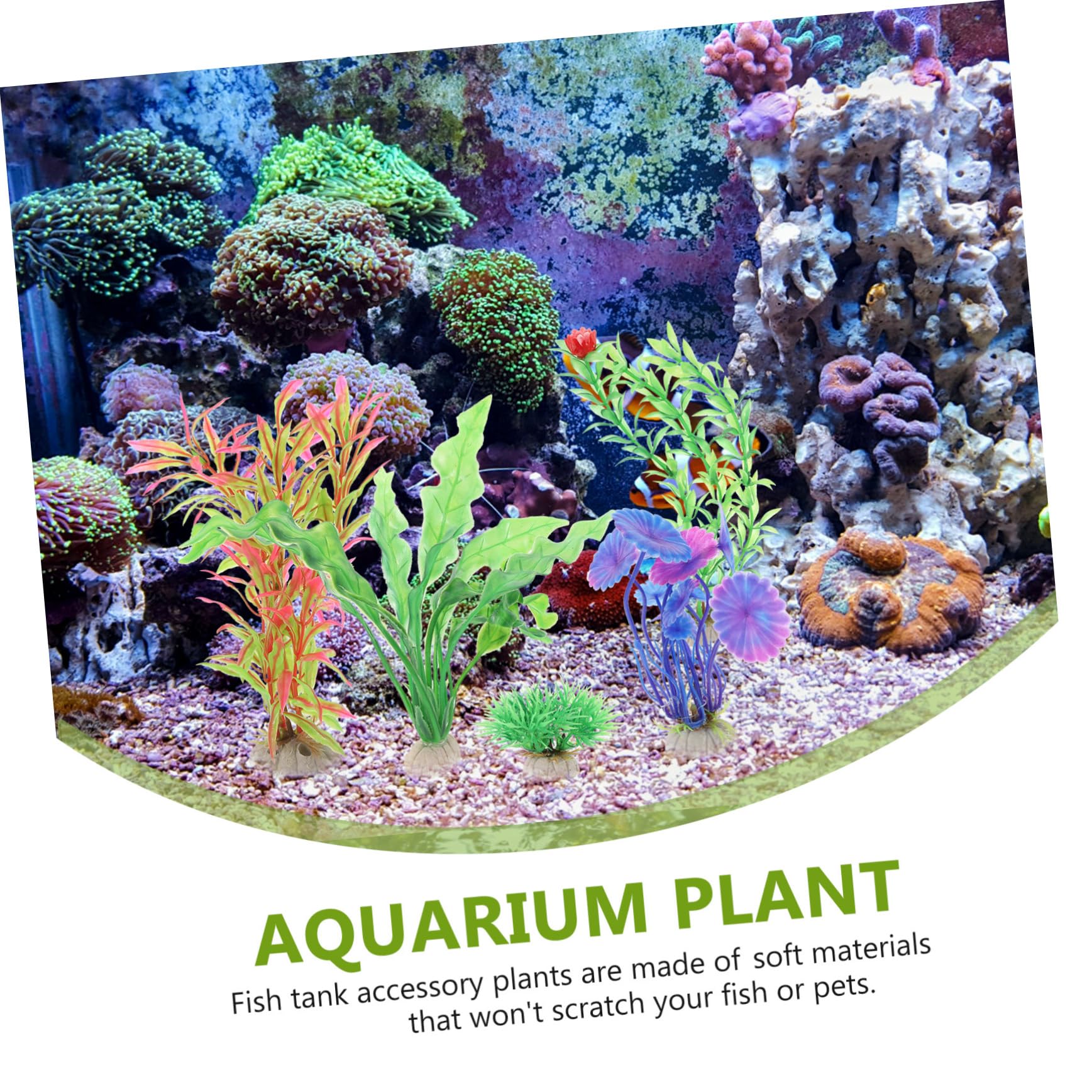 BESPORTBLE 56stücke Teiliges Set Künstlichen Wasserpflanzen Für Aquarien Dekoration Für Fisch Und Reptilienbecken Pflegeleichtes Zubehör Sicherem Kunststoff