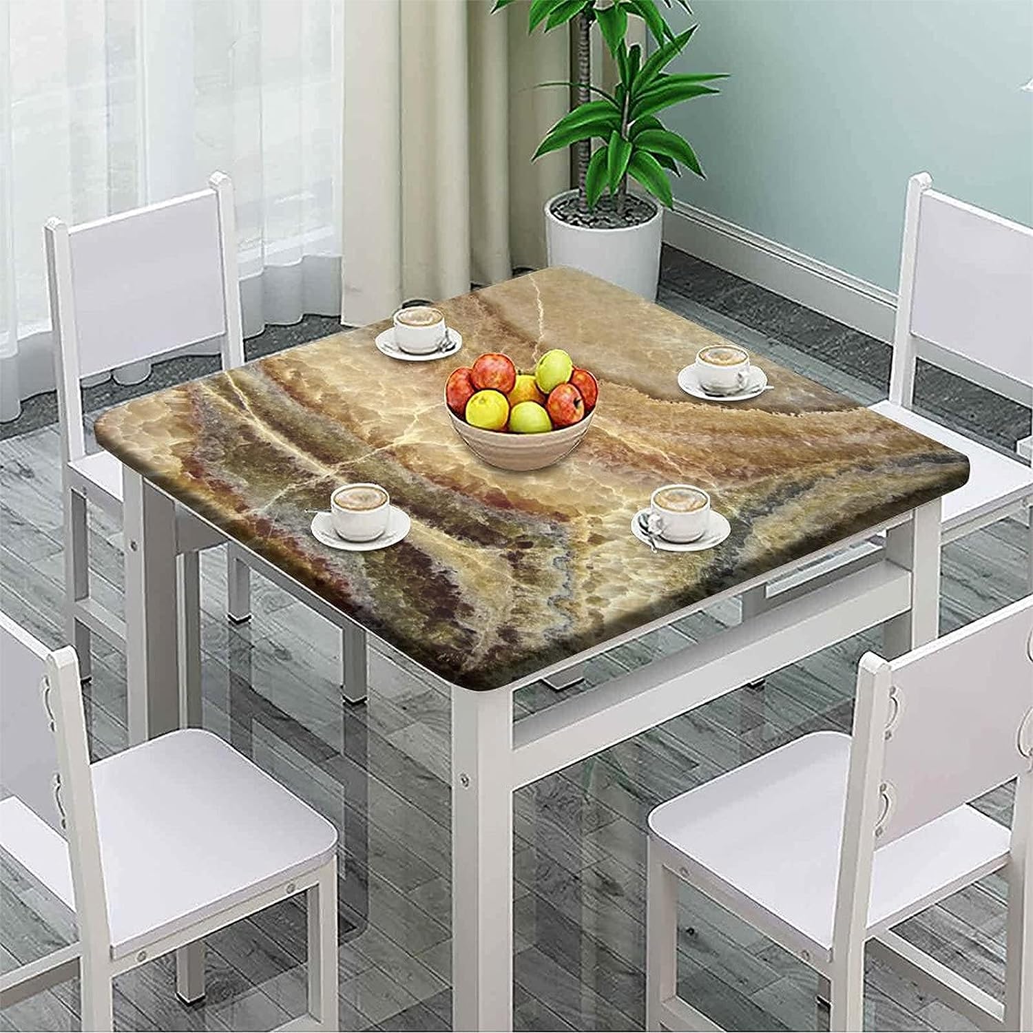 Elastic Tablecloth Square Fits Tables up to 36