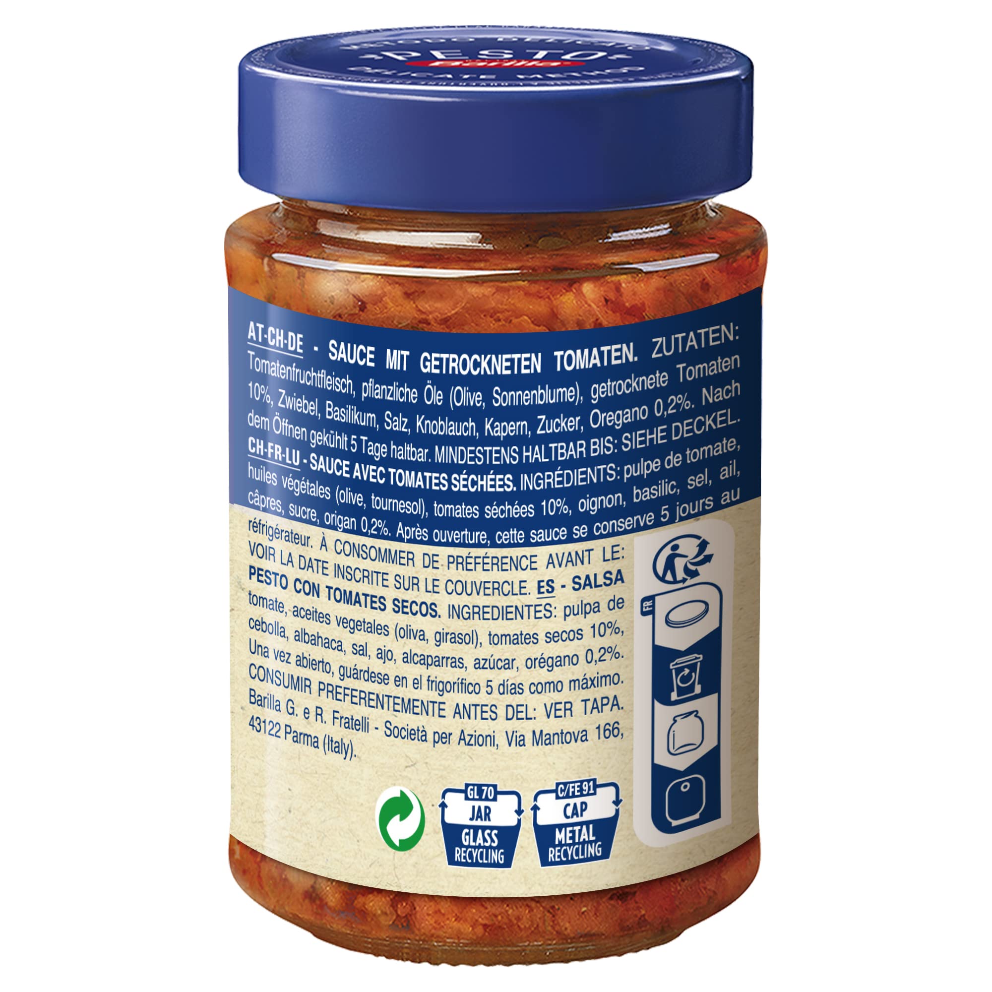 Barilla Pesto Rustico de Tomates Secos 200g