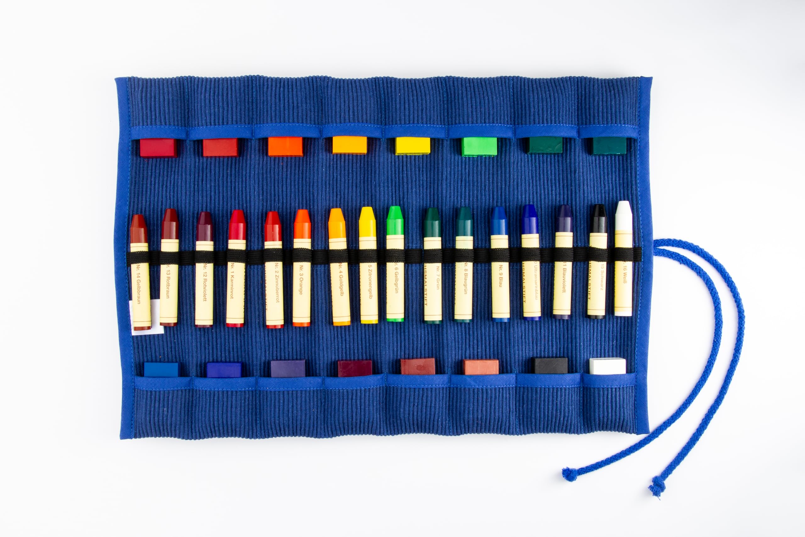 Stiftemäppchen Rollmäppchen Waldorfschule inkl. Stifte und Blöcke (blau 16er)