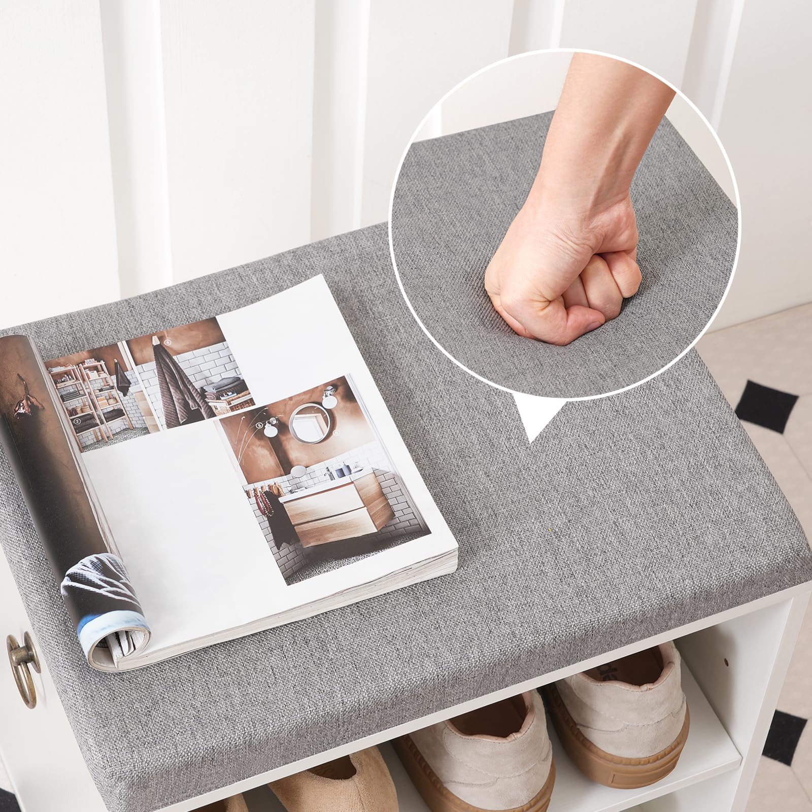 COSTWAY Panca Scarpiera Con Portaombrelli, Panca Porta Scarpe Da - Foto 2