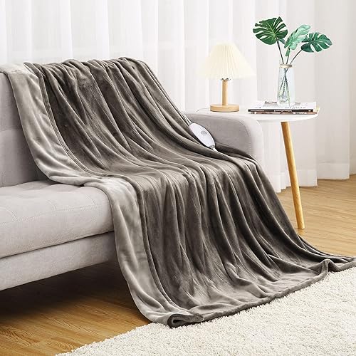 Miniatura 7 de FairOnly Manta térmica eléctrica manta eléctrica de franela de 2 lados con 5 niveles de calefacción y 4 horas de apagado automático manta térmica