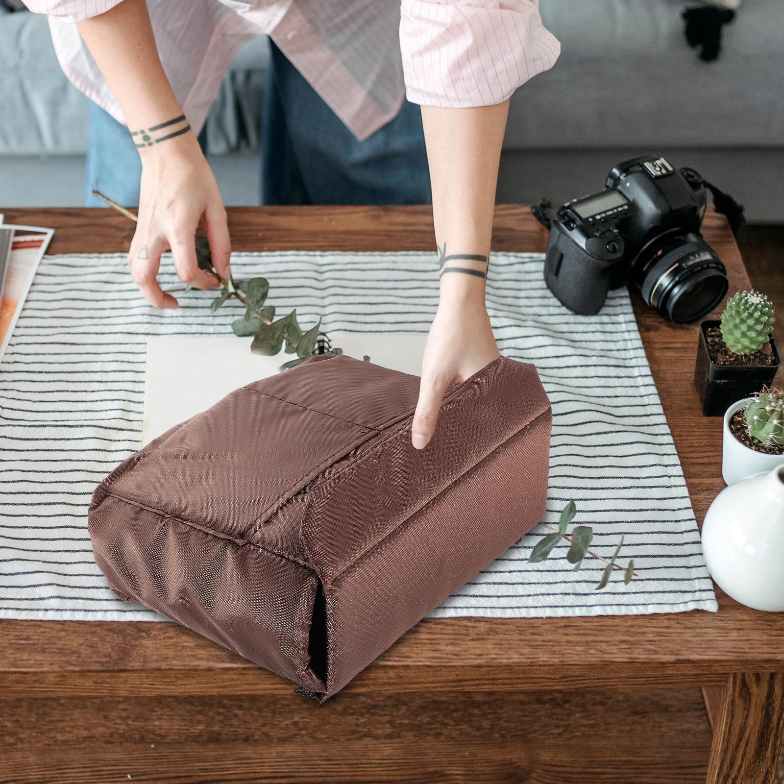 Bolsa para Cámara Inserto Acolchado y Divisores Internos, Estuche para Fotografía en Interiores y Exteriores, Adecuado para Equipos Fotográficos y Mochilas