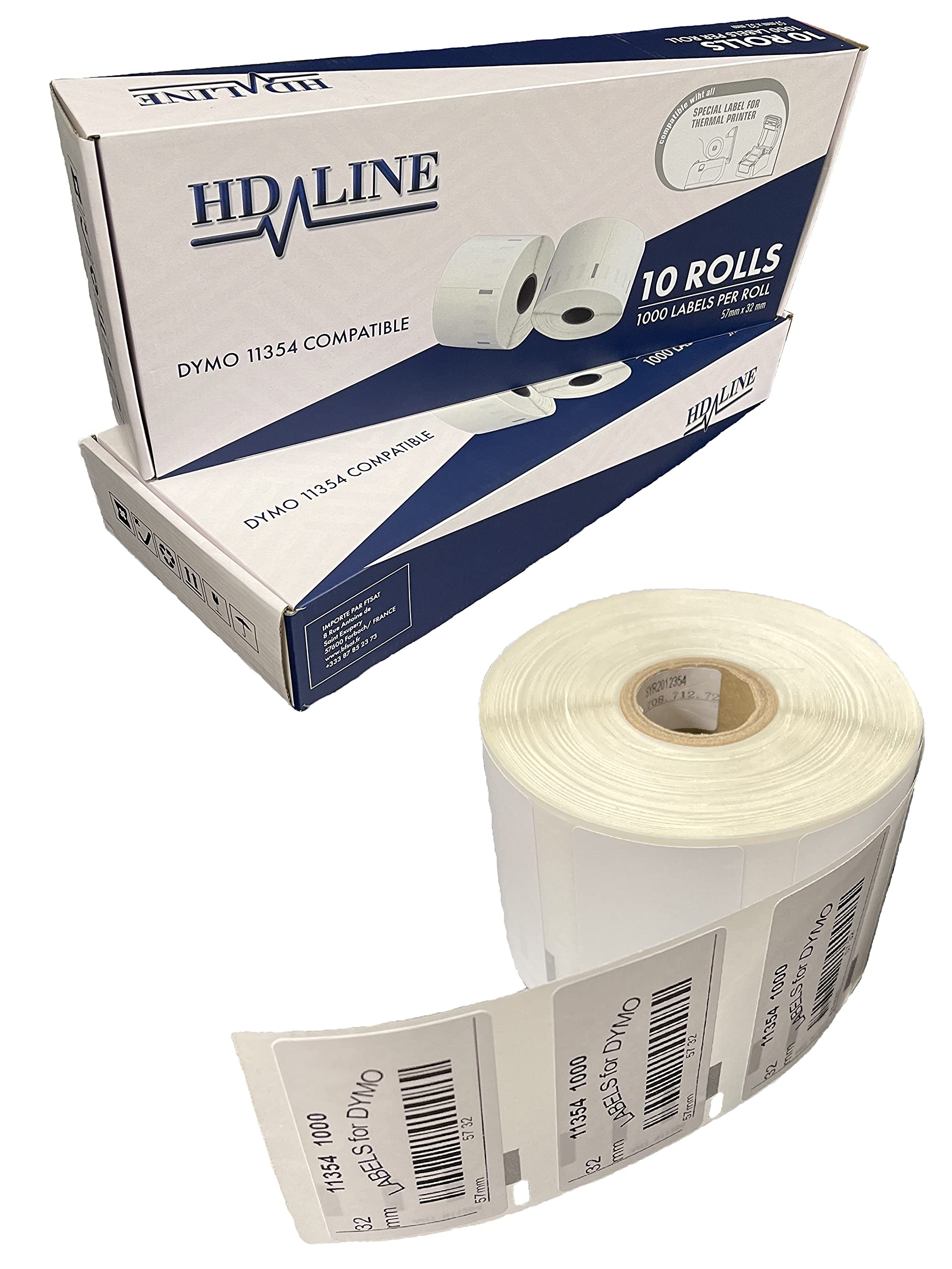 LEYF Labels for Labelwriter 11354-20 Roll Pack of 1000 Labels per Roll = 20,000 Labels, Self-Adhesive Compatible with LEYF Labelwriter & Seiko Label Printers, 57 x 3 20X11354