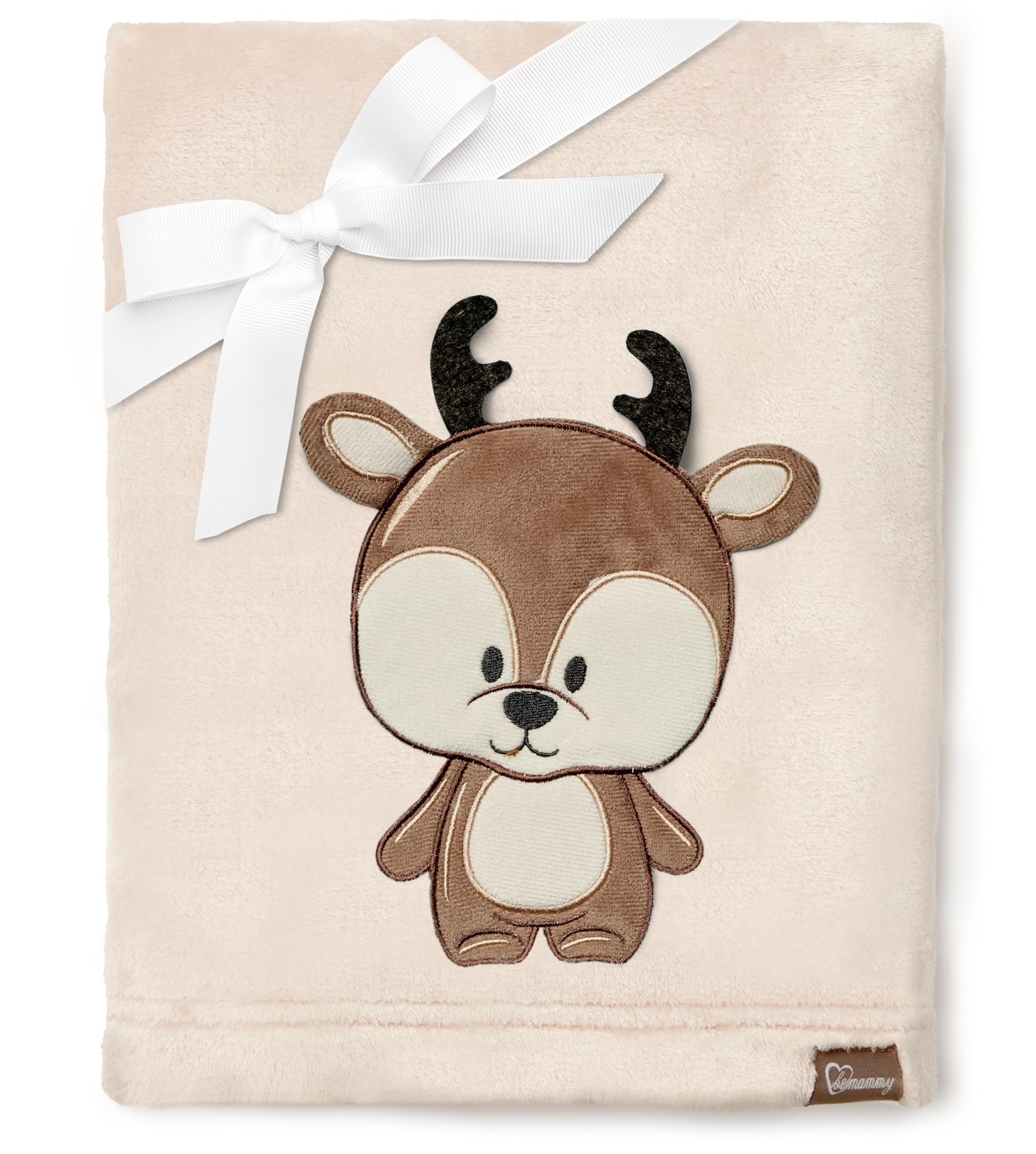 Be Mammy Coperta calda per bambini con peluche regalo per bambino con motivi 3D (Beige - Cervo)