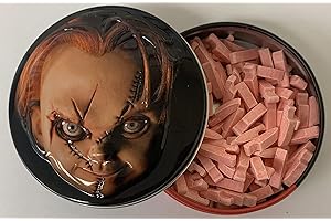 Child's Play Chucky Sour Cherry Candy Knife, Collectible Tin, Sour Cherry Flavor