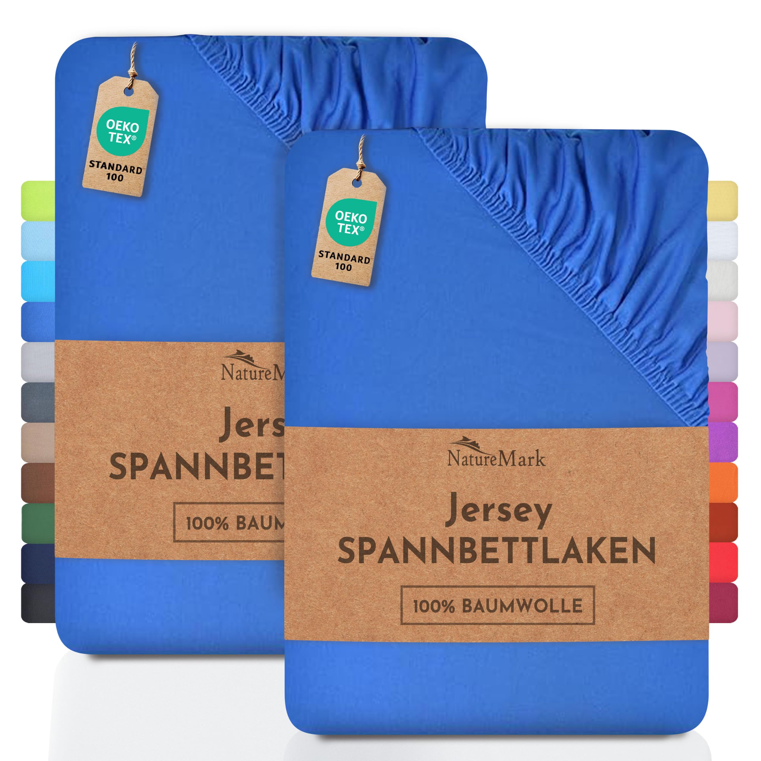 2 Jersey Spannbettlaken Spannbetttuch Baumwolle Qualität Ökotex Standard 100