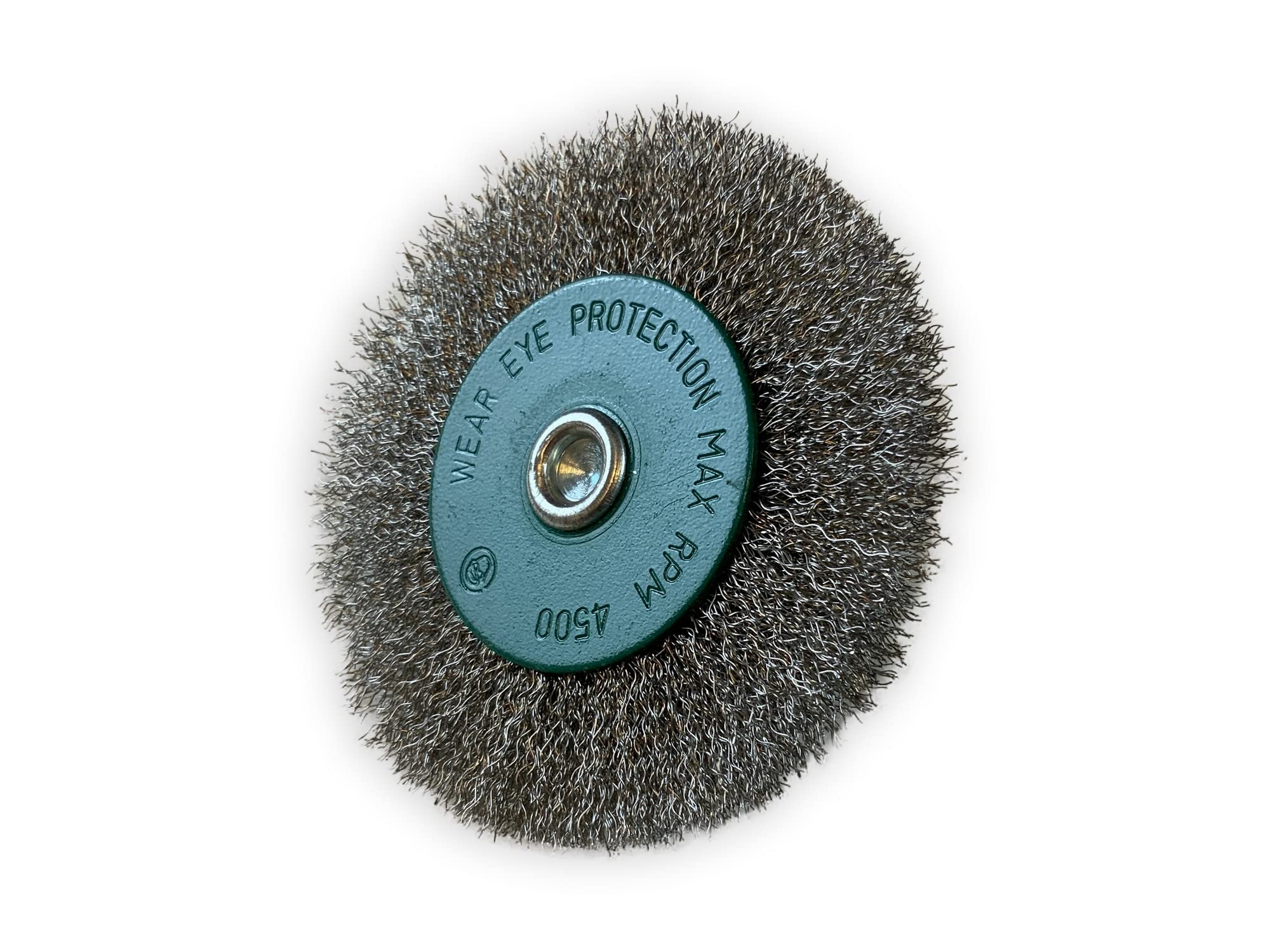 Zestaw 10 metalowych okrągłych szczotek obrotowych na pręcie Ø 100 mm | Drut ze stali nierdzewnej Ø 0,20 mm | Grubość 12 mm | 2 rzędy | Do wiertarki lub wkrętarki z uchwytem | Kibros 26100IV12x10