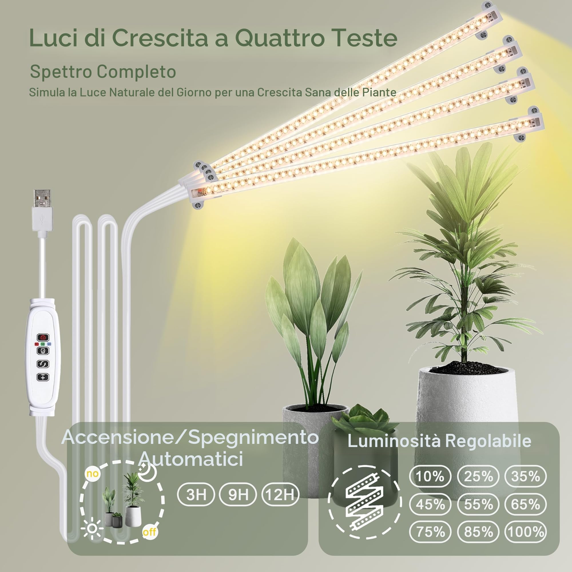 Trironsun Supporto per piante per interni con luce di crescita, 8 animali, in metallo, per piante da interni, multipli in metallo, per piante e fiori