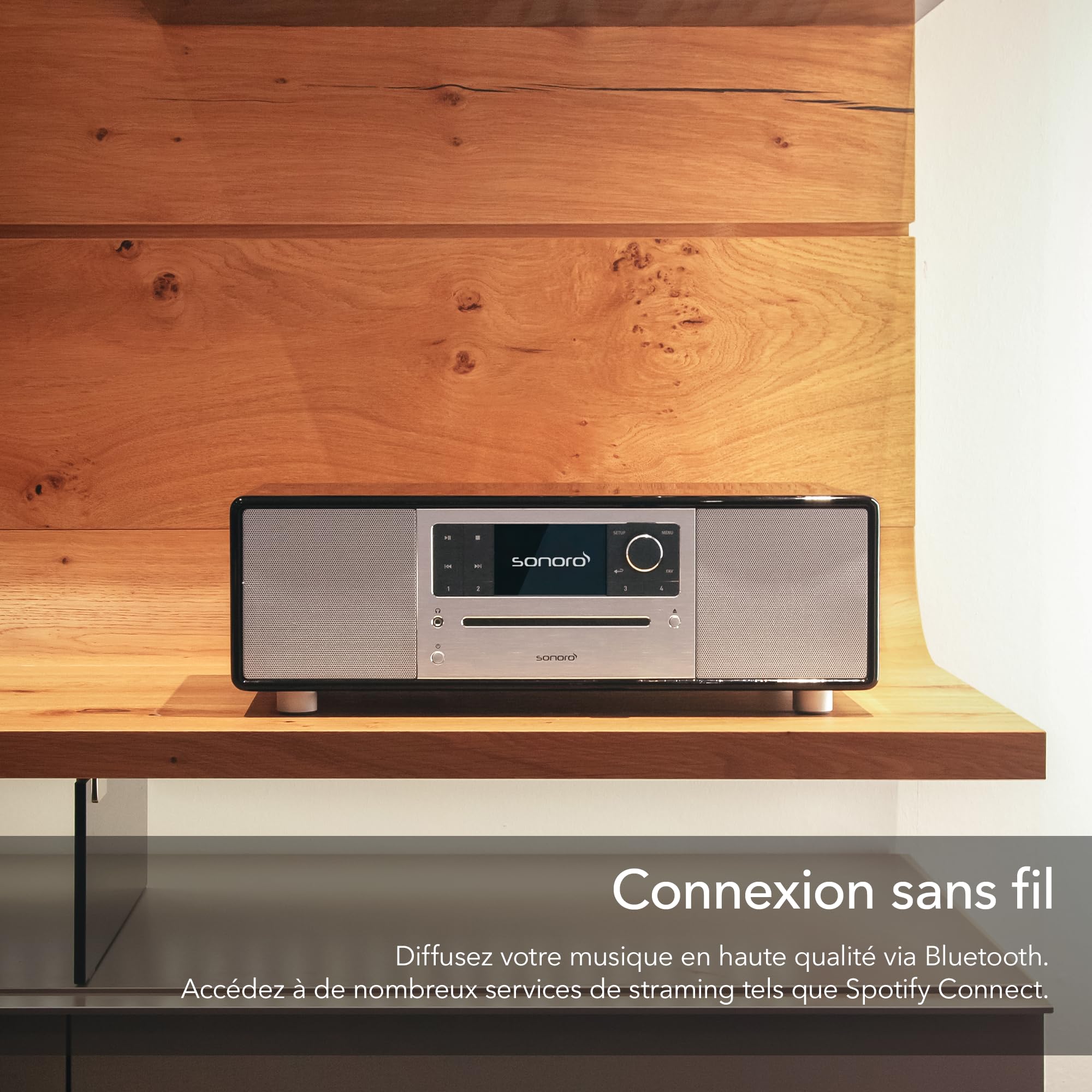 Sonoro Prestige - Système stéréo compact avec lecteur CD, Bluetooth et radio Internet (FM, WLAN, DAB Plus, Spotify, Deezer), couleur : graphite mat