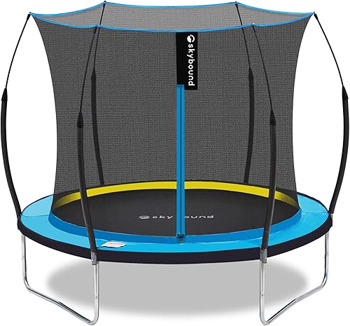 SkyBound Trampolín de 6 pies y 8 pies con recinto, adecuado tanto para uso en interiores como exteriores, trampolines recreativos para niños,