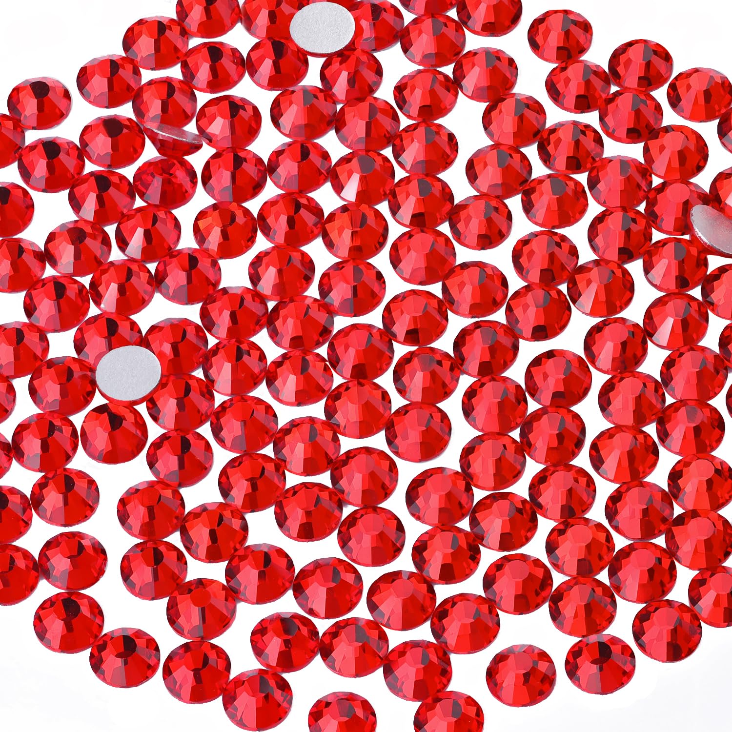 2000PCS SS20/5mm Glass Crystal Rhinestones (Light Red/Light Siam), Flatback Red Rhinestones for Bedazzling Crafting DIY Crafts Nail Art Makeup, Gems