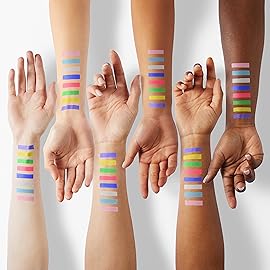 evpct 8 Colors Colored Colorful Matte Liquid Makeup Eyeliner Liquid Set Stamps Shapes for Eyes, Pink Red Yellow Blue Purple White Black Liquid Eyeliner Waterproof Color Eye Liners Pencil for Women 01