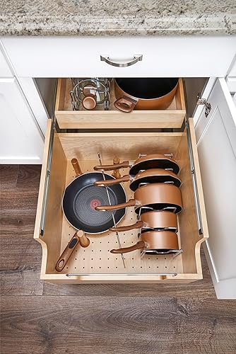 Miniatura 6 de REV-A-SHELF Wood Base Cabinet Cookware Pullout Organizer w/Soft-Close