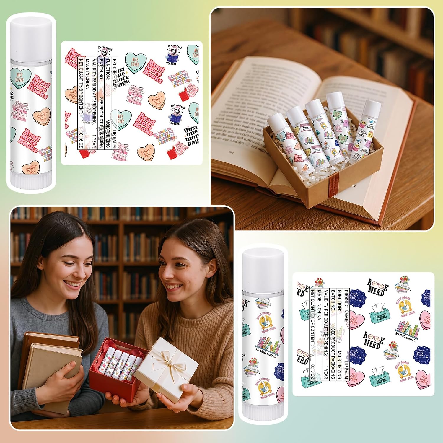 Leelosp 25 Pack Bookish Lip Balms Bulk Funny Christmas Book Lovers Gifts image 5