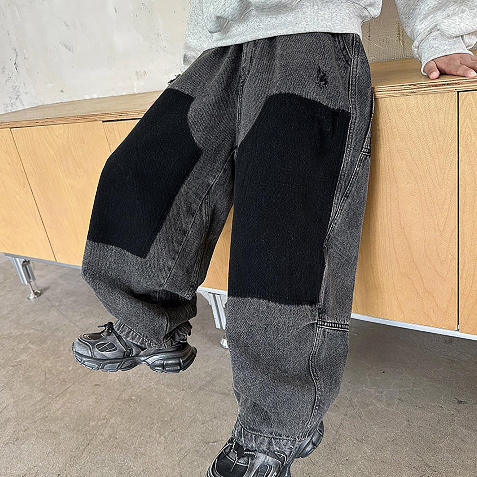 jeans ragazzo 13 anni-Jeans cargo per bambini, comodi pantaloni casual, pantaloni in denim elasticizzato resistente per bambini, da indossare tutti i giorni, per la scuola, il gioco all'aperto