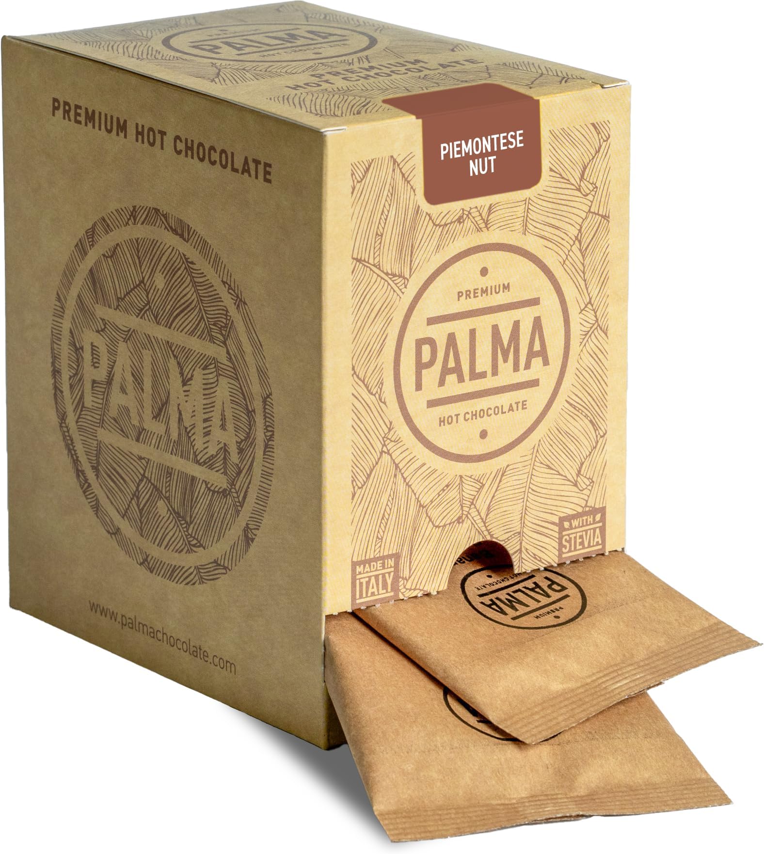 PALMA Italian Hot Chocolate Sachets - Piemontese Nut | 500g (20 Servings)