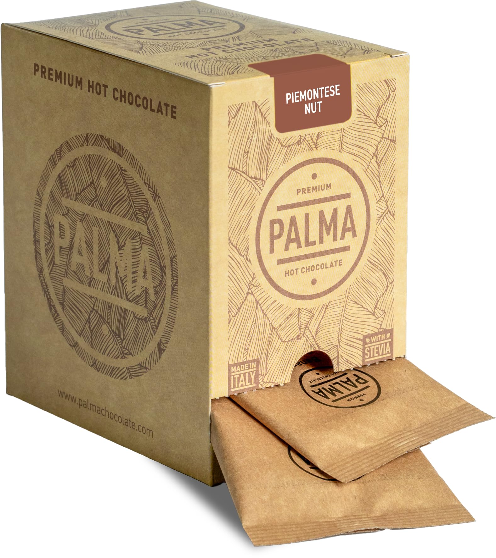 PALMA Italian Hot Chocolate Sachets - Piemontese Nut | 500g (20 Servings)