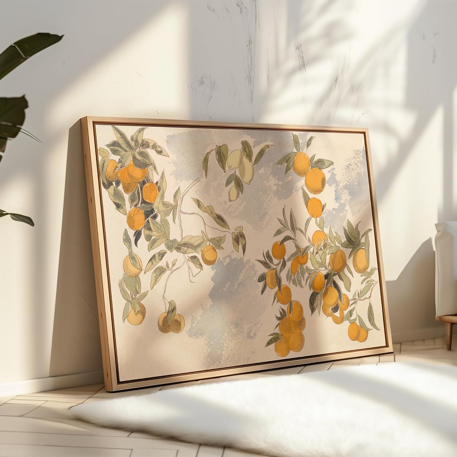 Poster Master Vintage Fruit Tree Poster - Retro Oranges and Lemons Print - Watercolor Art - Great Gift for Men, Women - Perfect Decor for Living Room, Kitchen, Dining Room - 8x10 UNFRAMED Wall Art