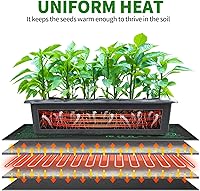 Vista 4 de Tapete térmico de plántulas con controlador de temperatura integrado (paquete de 2), almohadilla térmica de plantas de 10 x 20.75 pulgadas