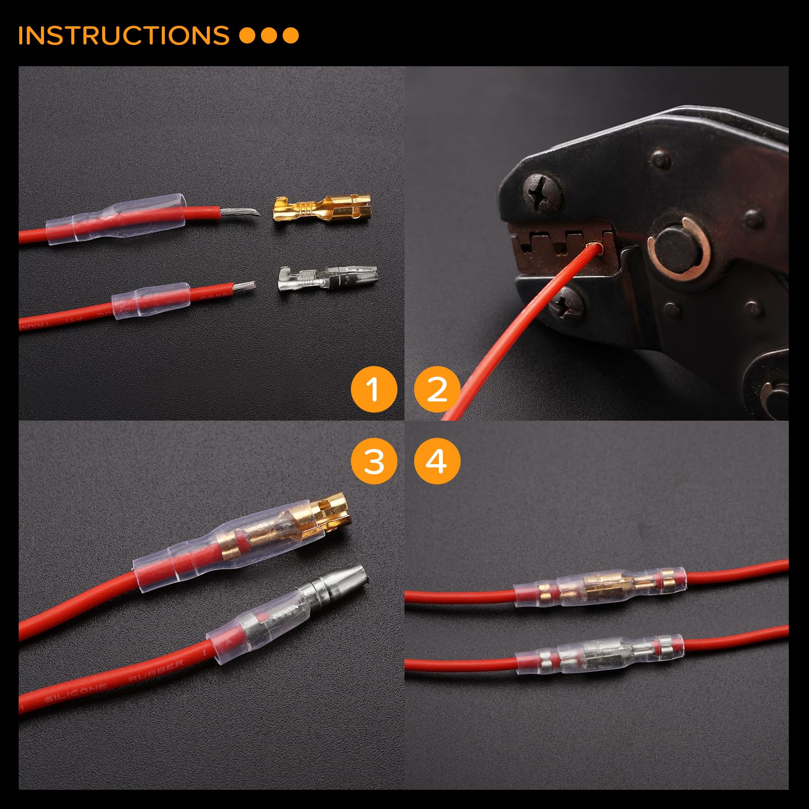 400 Pièces 3.9mm Bullet Connecteurs Kit, Bullet Mâle et Femelle Fil Bornes Connecteur, avec Manchons Isolants, pour Moto Moto Voiture Camion Scooter Bateaux, Dorés/Argent
