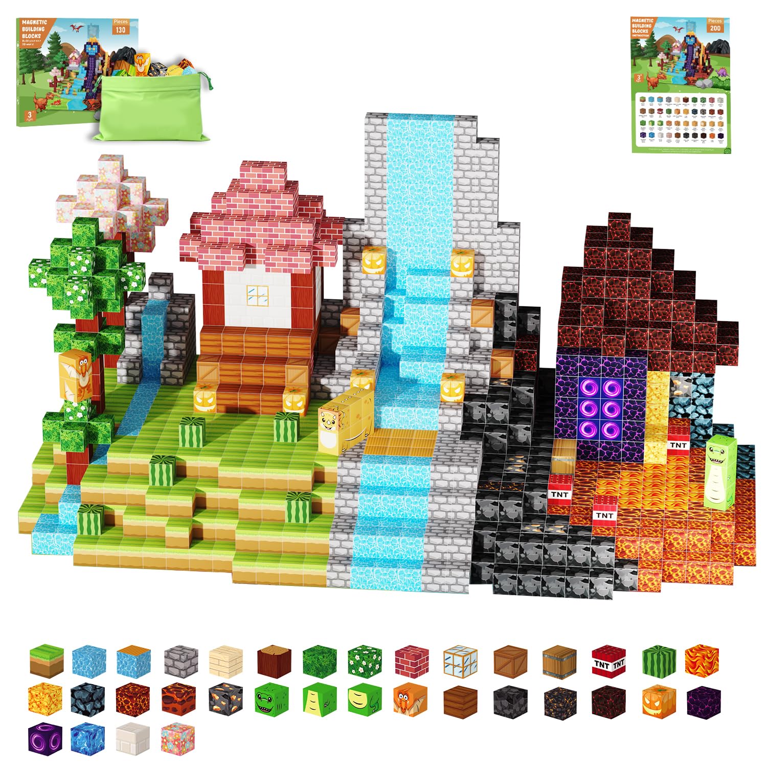 Photo 1 of Belveora Magnetic Building Blocks Dinosaur Set