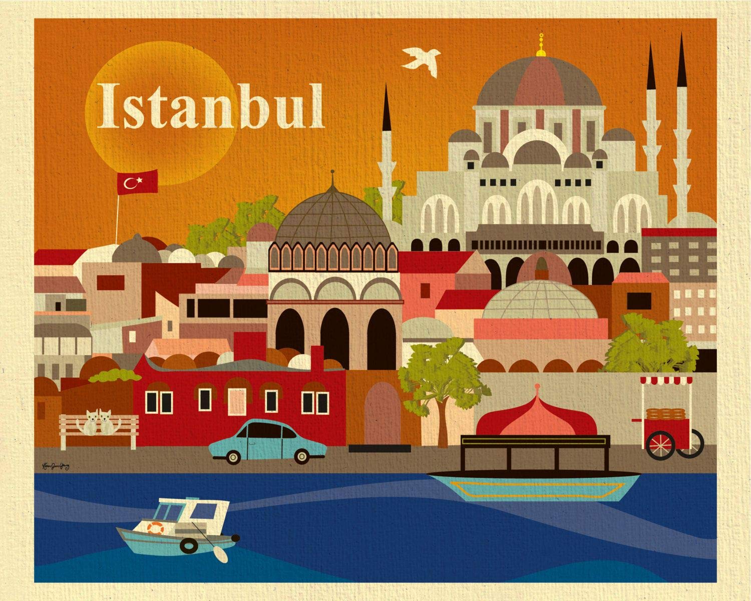 City-Art-Zone Vintage Visit Turkey Istanbul Travel Tourism Wall Art Photo Picture Print Poster A4