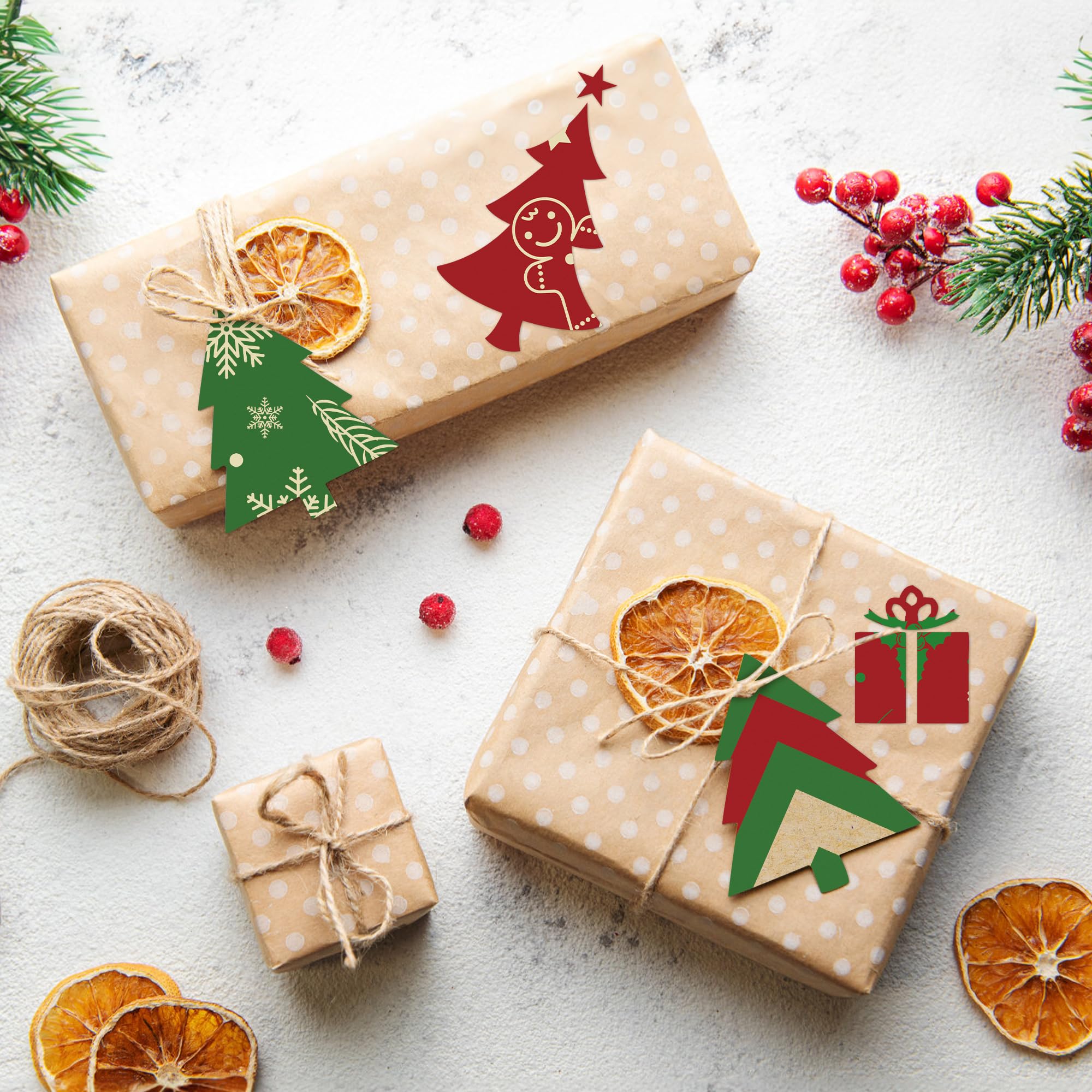 JAPBOR 60 Blatt Weihnachtsmusterpapier, Frohe Weihnachten Scrapbook Papiere, doppelseitig, grün rot Xmas Origami Handwerk Wrapping Decoupage-Papier für DIY Herstellung Karte Party Geschenktüten