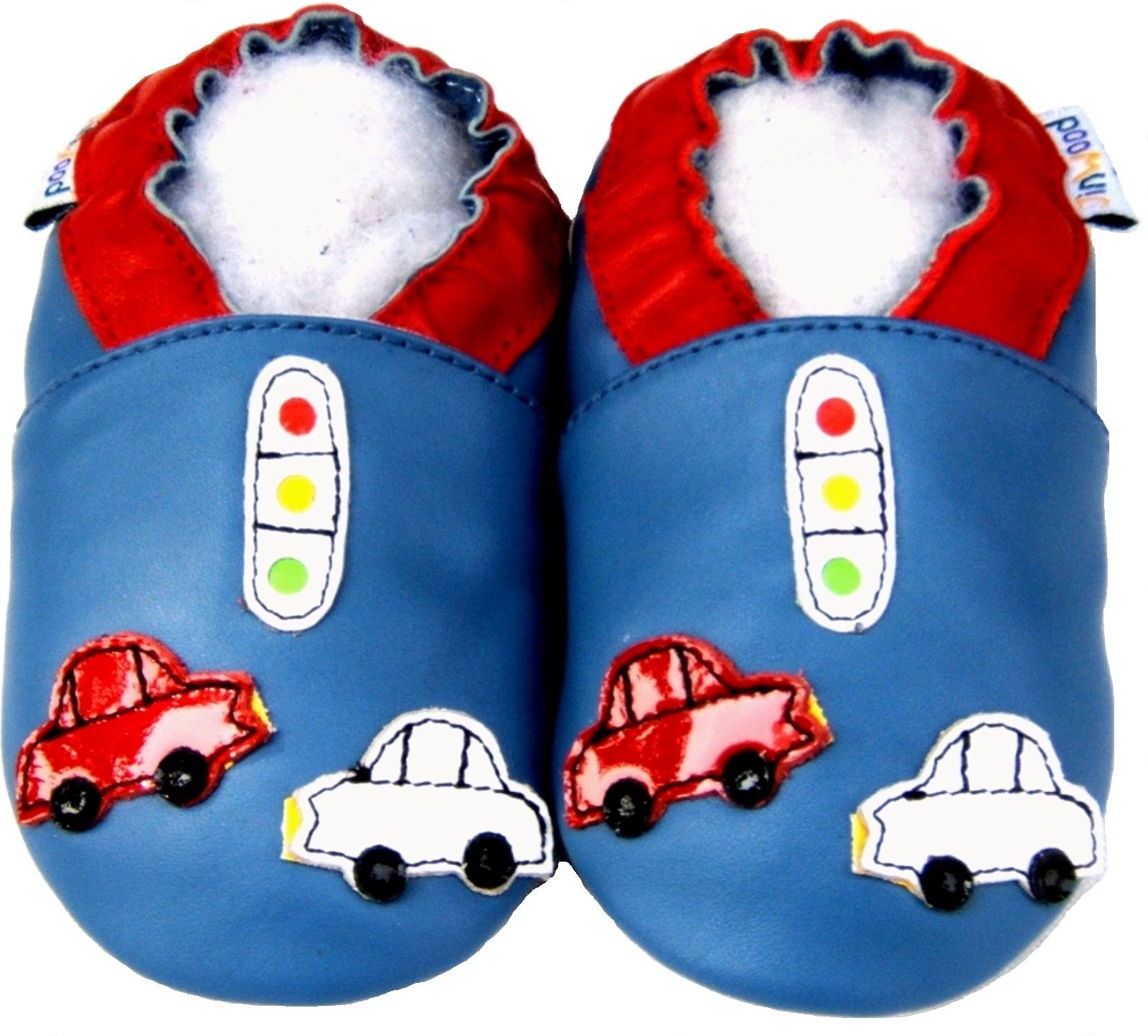 Soft Sole Leather Baby Shoes Boy Girl Infant Children Kid Toddler Crib First Walk Gift Car Blue (6-12month, Blue)