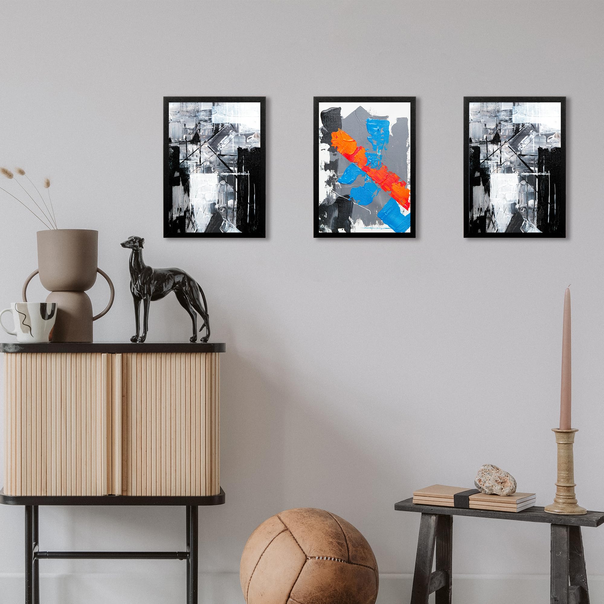 KAIWIN A5 Picture Frame Black Set of 3, Wooden Poster Frame - Image 2