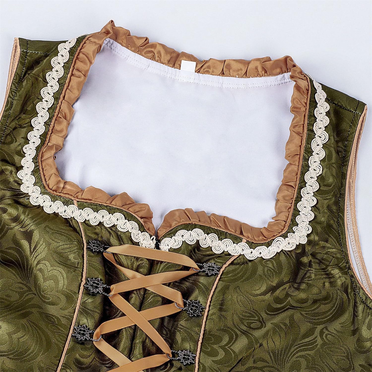 ORANDESIGNE Dirndl Damen Midi Trachtenrock Trachtenkleid Oktoberfest Dirndlkleid Trachtenmode