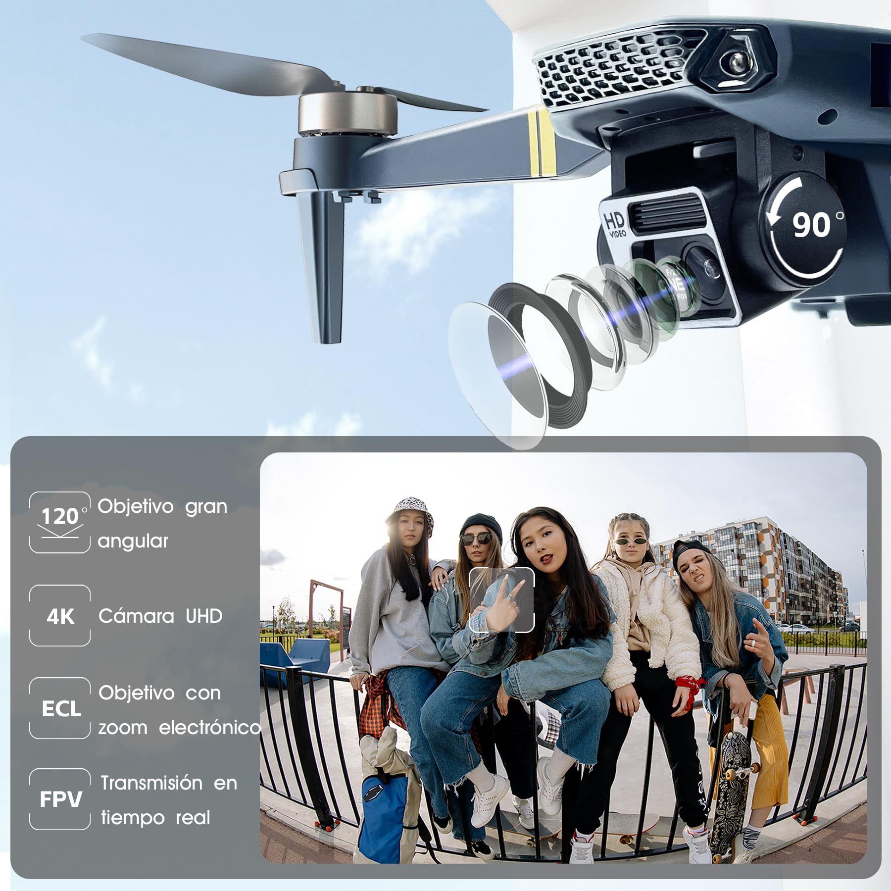 Dron con Cámara 4K HD, 84 Min de Vuelo (3 Baterías), Alcance de 800 m, Seguimiento Automático, Motor Brushless y Hover Automático – Ideal para Principiantes y Adultos