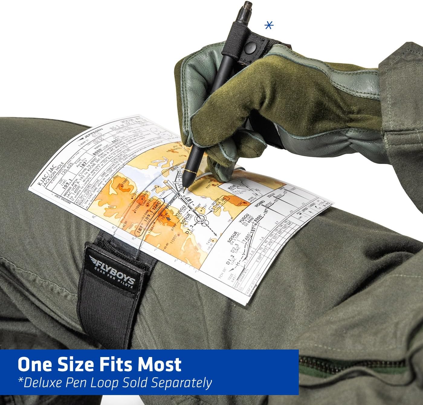FLYBOYS Map Strap – Pilot Leg Strap for Charts, Approach Plates & Lineup Cards, Durable 600D Fabric with Adjustable Secure Fit - Image 2