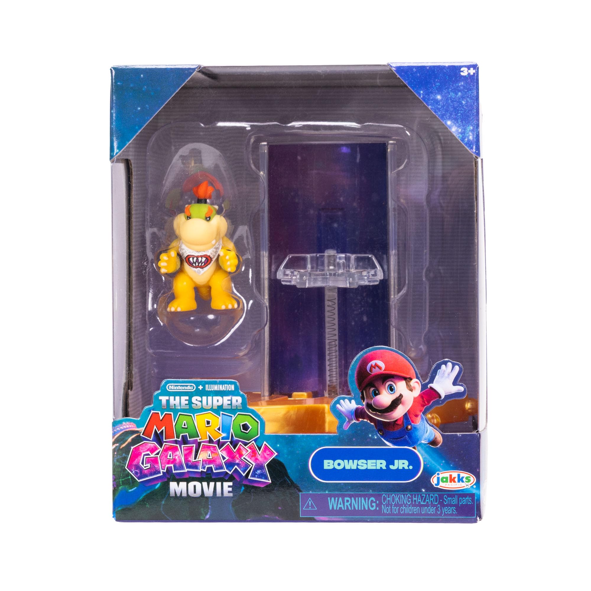 Zestaw figurek akcji 1,5" i wyrzutni gwiazd z filmu Super Mario Galaxy, oficjalnie licencjonowany, 6 figurek i sprężynowe podstawki, zawiera Mario, Luigi, Peach, Bowser Jr., Wonder Bowser Jr., Yoshi