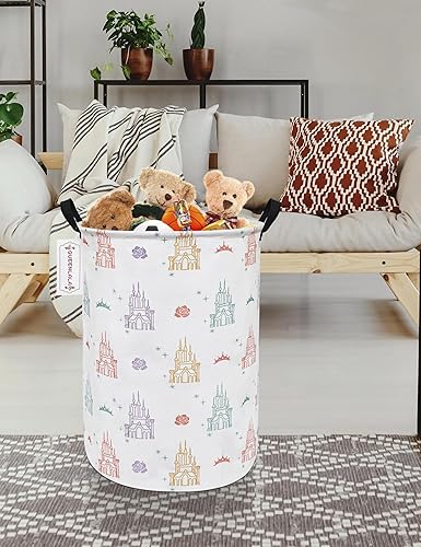 Miniatura 5 de QUEENLALA Cesta de almacenamiento grande, cesta de lavandería, baño, decoración del hogar, cesta de almacenamiento redonda plegable, para niños y