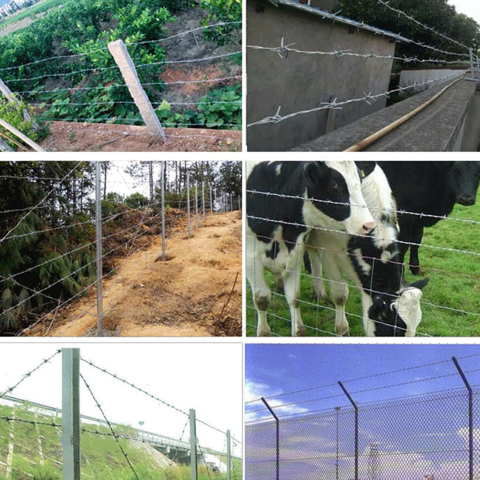 Alambre Espino Galvanizado Alambre de púas de 4 puntos, bobinas de alambre de púas antiescalada, alambre de púas en rollo para jardín al aire libre para cercas, bate de béisbol, artesanías residencia