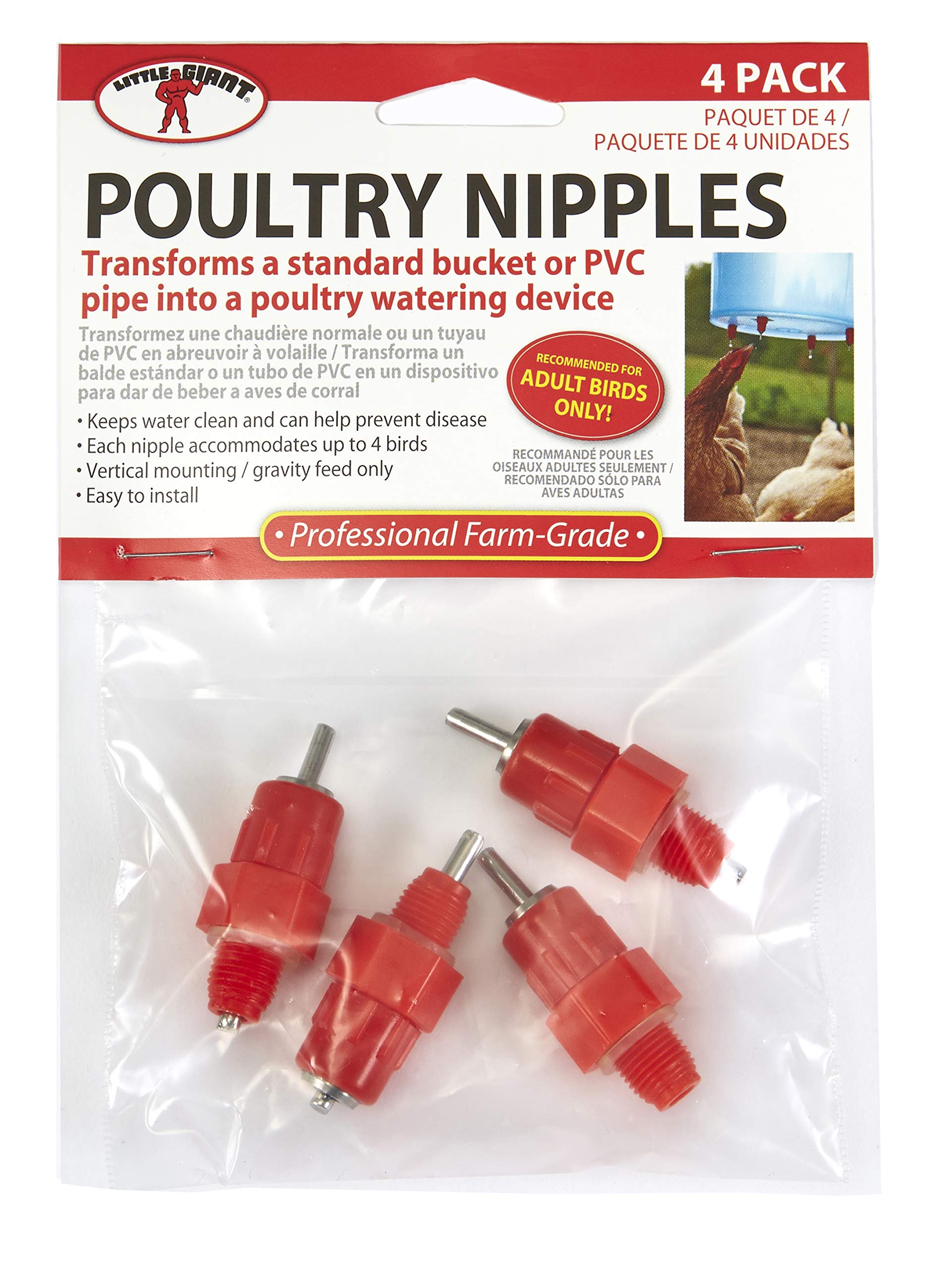 LITTLE GIANT 172035 N Poultry Nipple, Natural
